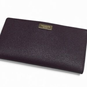 Kate Spade Burgundy Saffiano Continental Zip Wallet